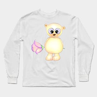 Teddy bear and flower Long Sleeve T-Shirt